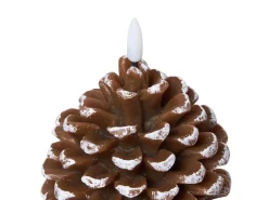 Hot Beliani Set di 4 candele LED IVRESSE Pigna 15/12 cm Marrone