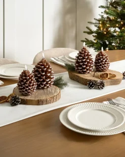 Hot Beliani Set di 4 candele LED IVRESSE Pigna 15/12 cm Marrone