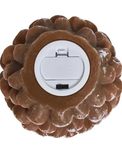 Hot Beliani Set di 4 candele LED IVRESSE Pigna 15/12 cm Marrone