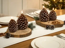 Hot Beliani Set di 4 candele LED IVRESSE Pigna 15/12 cm Marrone