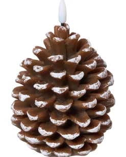 Hot Beliani Set di 4 candele LED IVRESSE Pigna 15/12 cm Marrone