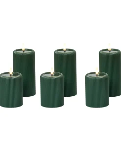 Hot Beliani Set di 6 candele LED NOISETTE 10/16 cm Verde