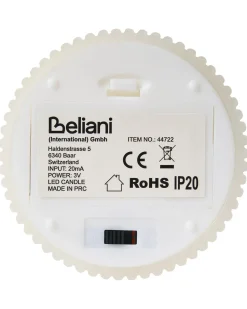New Beliani Set di 6 candele LED NOISETTE 10/16 cm sporco Bianco