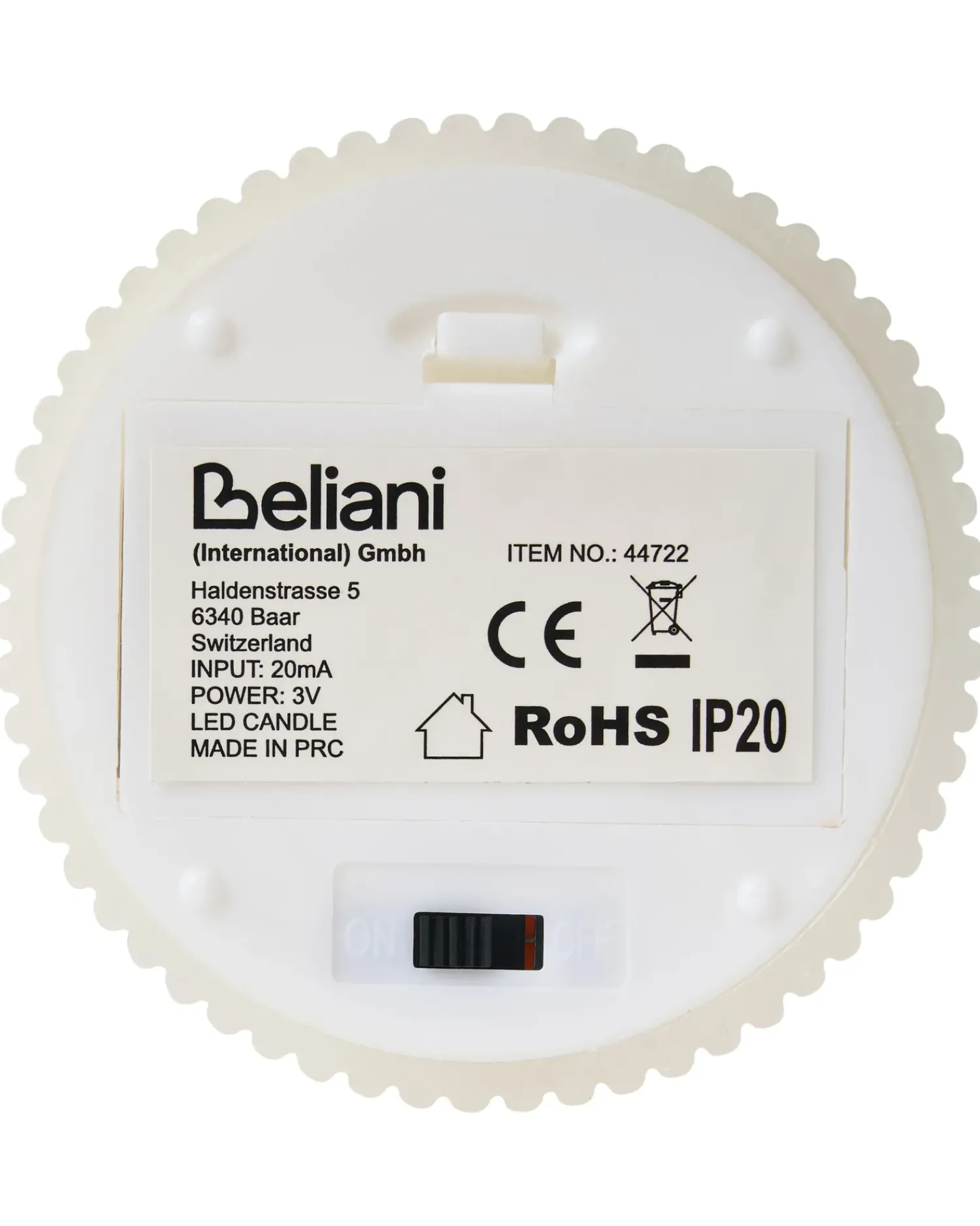 New Beliani Set di 6 candele LED NOISETTE 10/16 cm sporco Bianco