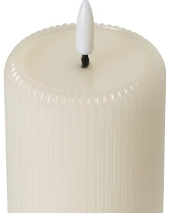 New Beliani Set di 6 candele LED NOISETTE 10/16 cm sporco Bianco