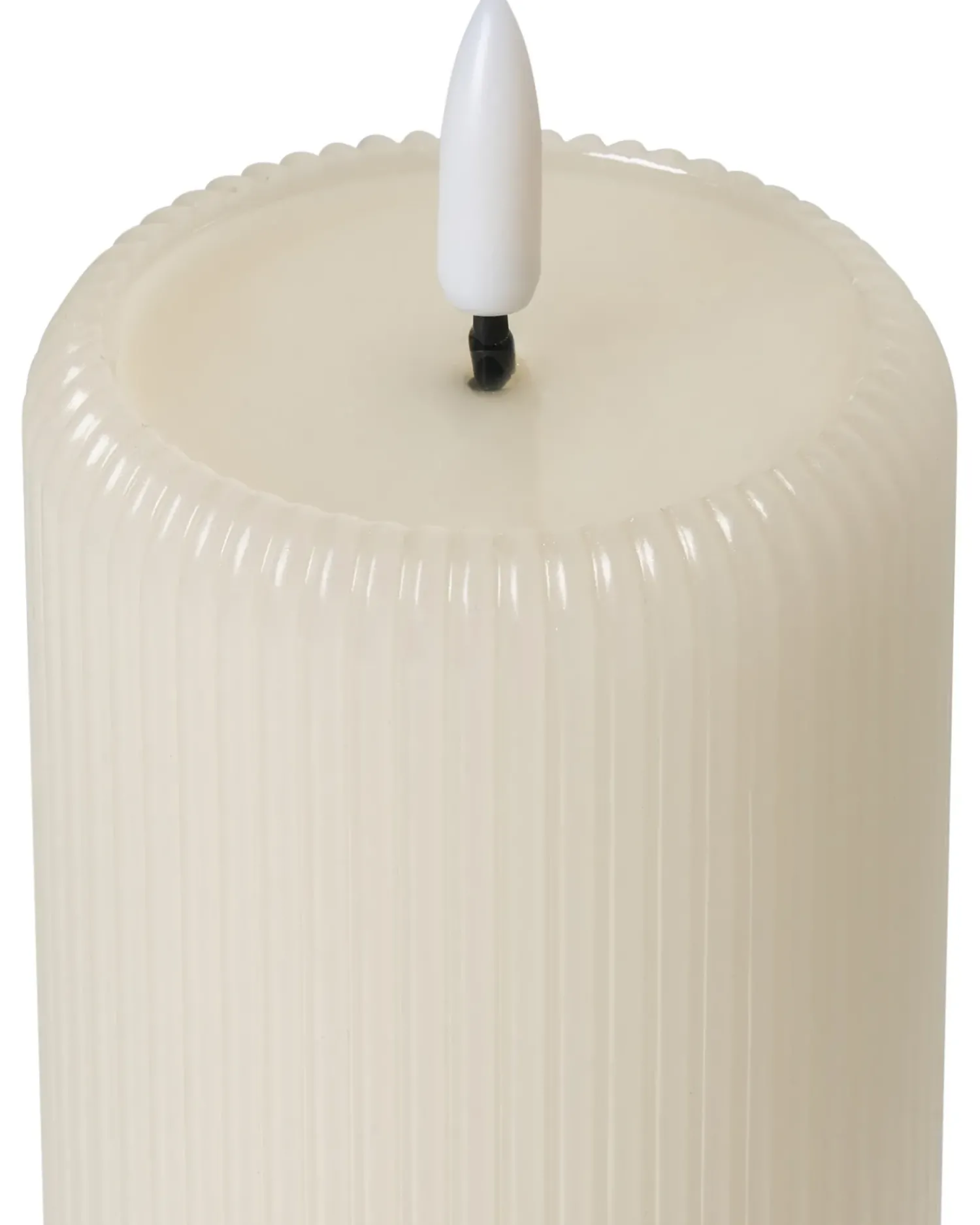 New Beliani Set di 6 candele LED NOISETTE 10/16 cm sporco Bianco