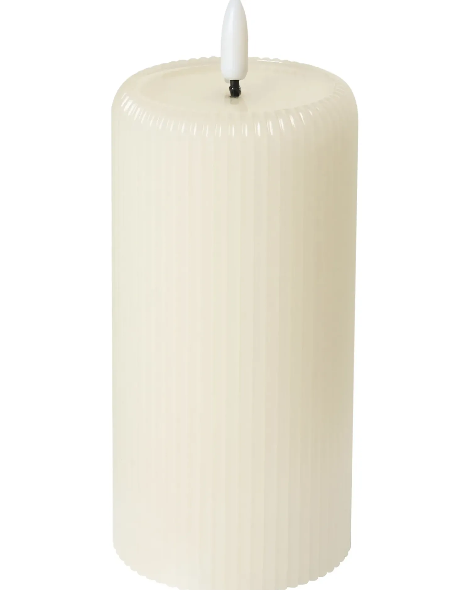 New Beliani Set di 6 candele LED NOISETTE 10/16 cm sporco Bianco