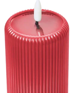 Online Beliani Set di 6 candele LED NOISETTE 10/16 cm Rosso