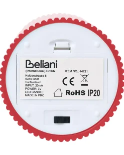 Online Beliani Set di 6 candele LED NOISETTE 10/16 cm Rosso