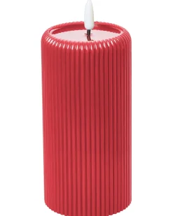 Online Beliani Set di 6 candele LED NOISETTE 10/16 cm Rosso