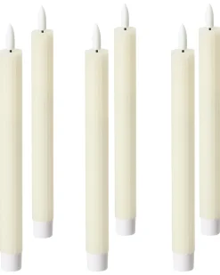 Best Beliani Set di 6 candele LED SAPHIR 24 cm sporco Bianco