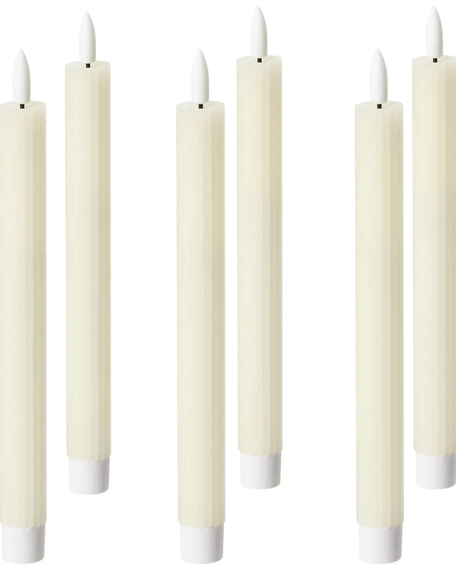 Best Beliani Set di 6 candele LED SAPHIR 24 cm sporco Bianco