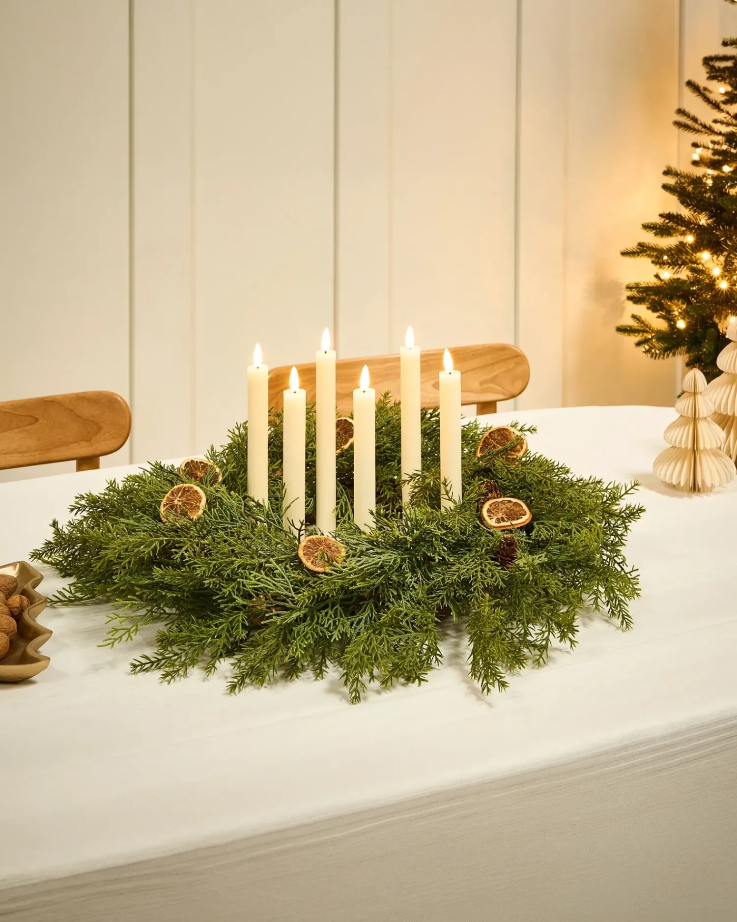 Best Beliani Set di 6 candele LED SAPHIR 24 cm sporco Bianco