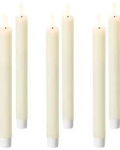 Best Beliani Set di 6 candele LED SAPHIR 24 cm sporco Bianco