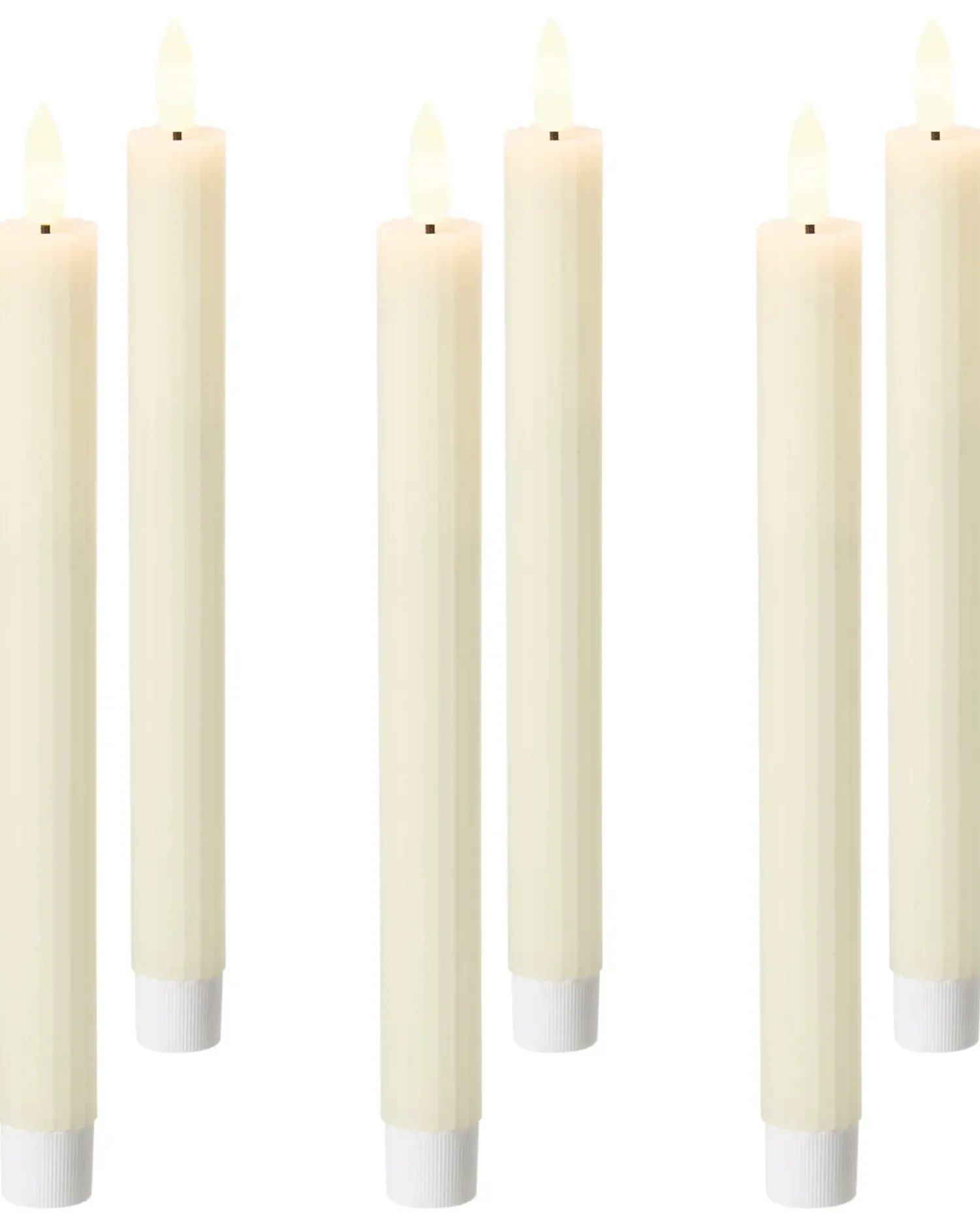 Best Beliani Set di 6 candele LED SAPHIR 24 cm sporco Bianco