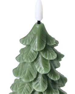 Discount Beliani Set di 3 candele LED VELOURA Albero di Natale 16 cm Verde