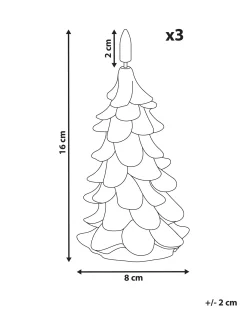 Discount Beliani Set di 3 candele LED VELOURA Albero di Natale 16 cm Verde