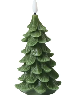 Discount Beliani Set di 3 candele LED VELOURA Albero di Natale 16 cm Verde