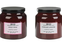 Sale Beliani Set di 2 Candele Profumate ABSOLUTE ALCHEMY Cera di Soia Note fresche Marrone