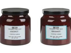 Sale Beliani Set di 2 Candele Profumate ABSOLUTE ALCHEMY Cera di Soia Note fresche Marrone