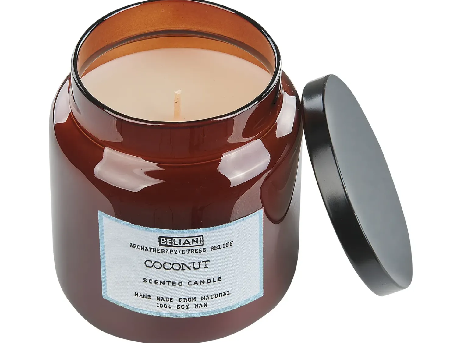 Sale Beliani Set di 2 Candele Profumate ABSOLUTE ALCHEMY Cera di Soia Note fresche Marrone