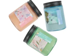 Hot Beliani Set di 3 Candele Profumate FRUITY BLOOM Cera di Soia Note fresche Note floreali Rosa Blu Verde
