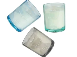 Outlet Beliani Set di 3 Candele Profumate SHEER JOY Cera di Soia Note fresche Blu Verde Grigio