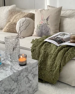 Outlet Beliani Set di 3 Candele Profumate SHEER JOY Cera di Soia Note fresche Blu Verde Grigio