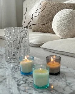 Outlet Beliani Set di 3 Candele Profumate SHEER JOY Cera di Soia Note fresche Blu Verde Grigio