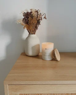 Outlet Beliani Set di 3 Candele Profumate SIMPLICITY Cera di Soia Note fruttate Note fresche Bianco Marrone