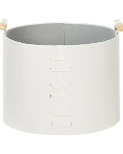 Clearance Beliani Set di 3 cestini ARAM Pelle sintetica sporco Bianco