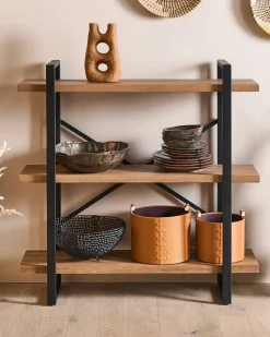 Discount Beliani Set di 3 cestini ARAM Pelle sintetica Marrone