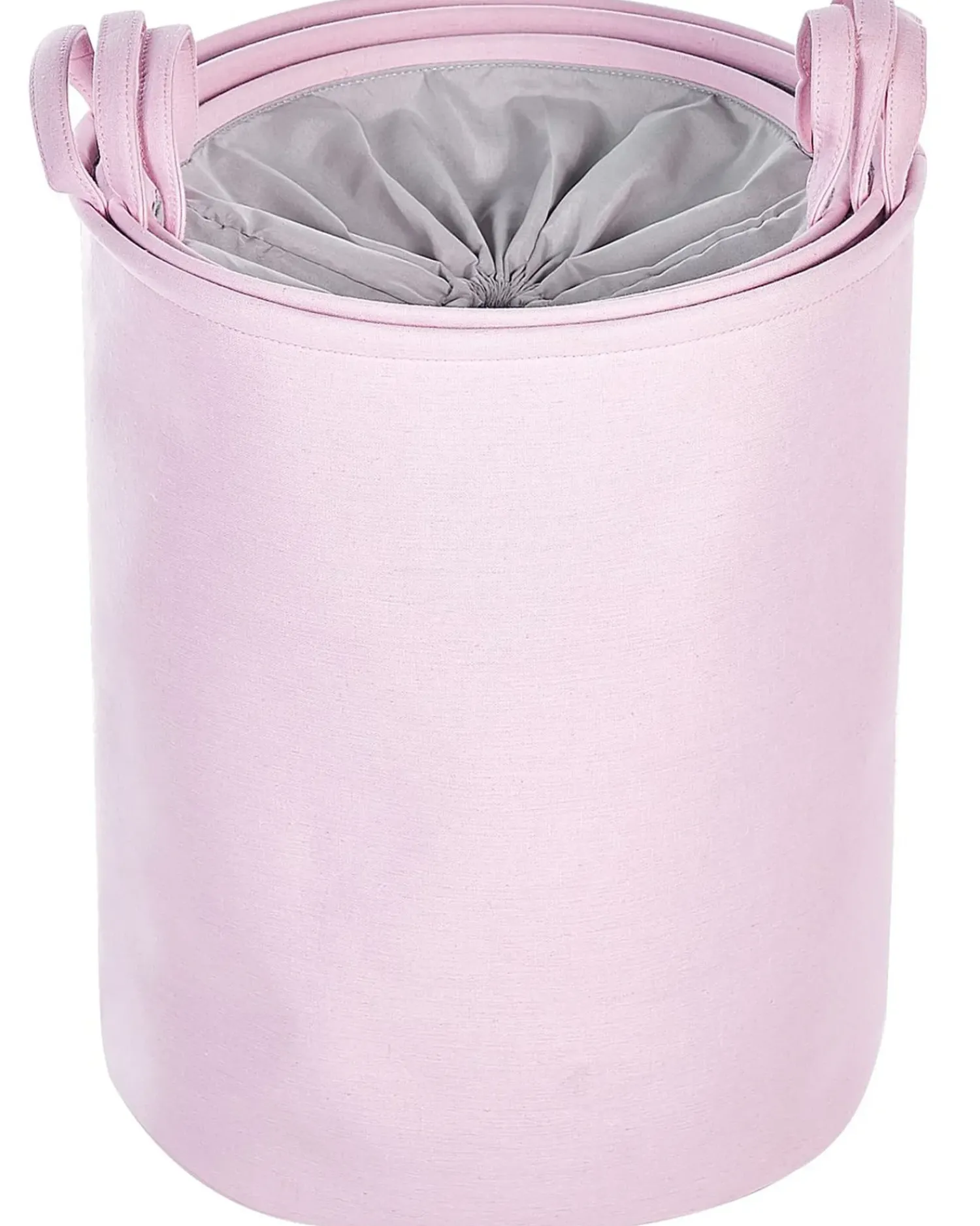 New Beliani Set di 3 cestini ARCHA Cotone Rosa Grigio Rosa
