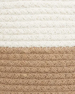 Hot Beliani Set di 2 cestini ARDESEN Cotone Naturale Beige Bianco Naturale