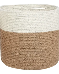 Hot Beliani Set di 2 cestini ARDESEN Cotone Naturale Beige Bianco Naturale