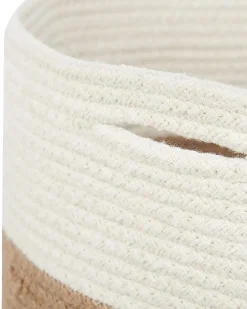 Hot Beliani Set di 2 cestini ARDESEN Cotone Naturale Beige Bianco Naturale