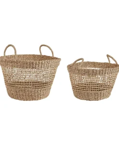 Discount Beliani Set di 2 cestini AROWANA Alghe marine Naturale Marrone