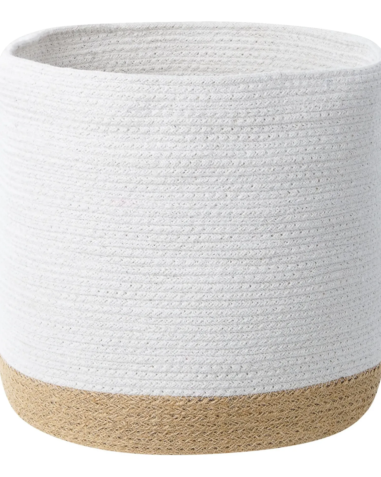 Discount Beliani Set di 3 cestini BASIMA Cotone Bianco Beige Bianco
