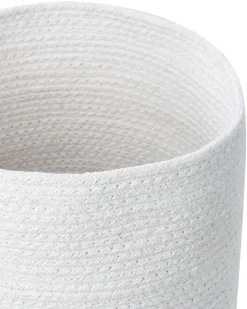 Discount Beliani Set di 3 cestini BASIMA Cotone Bianco Beige Bianco