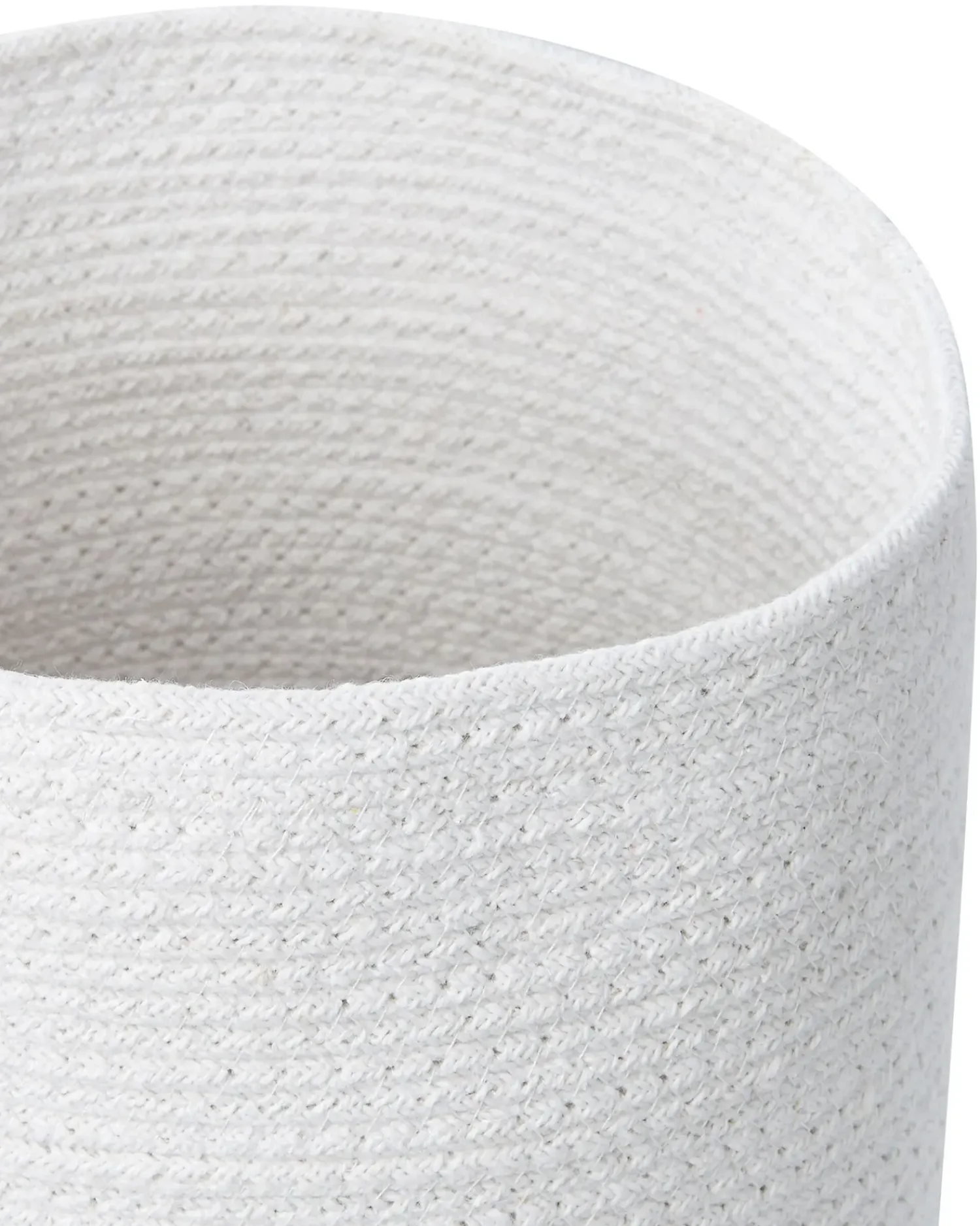 Discount Beliani Set di 3 cestini BASIMA Cotone Bianco Beige Bianco