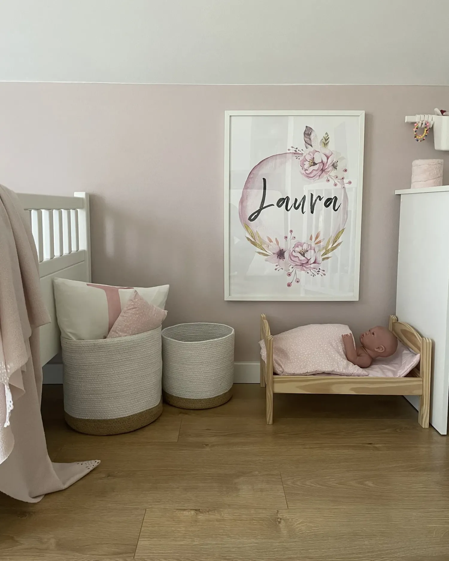Discount Beliani Set di 3 cestini BASIMA Cotone Bianco Beige Bianco