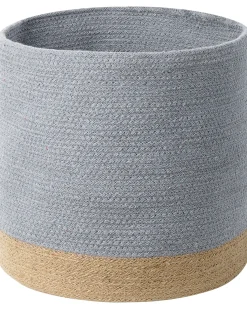 Online Beliani Set di 3 cestini BASIMA Cotone Grigio Beige Grigio