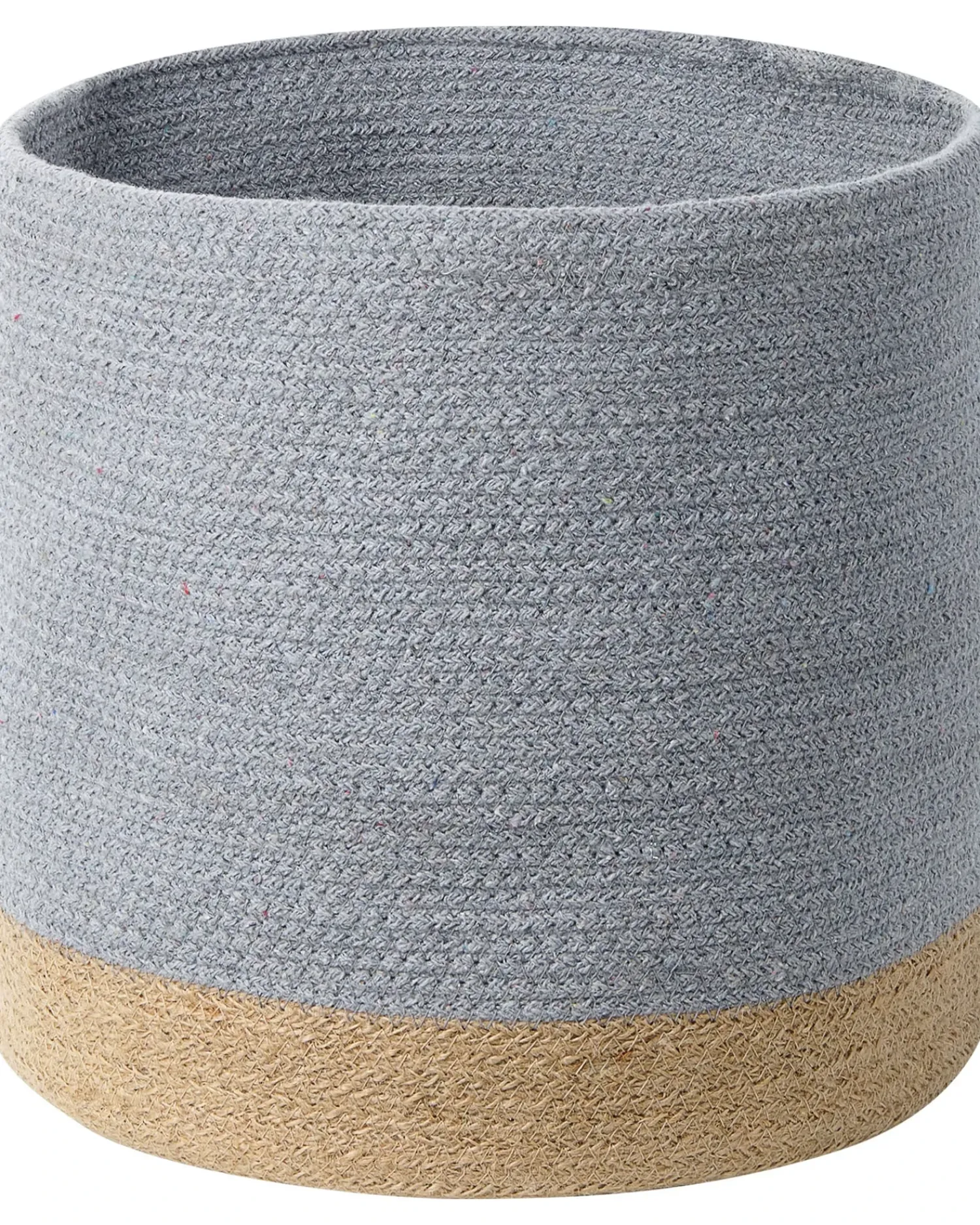 Online Beliani Set di 3 cestini BASIMA Cotone Grigio Beige Grigio
