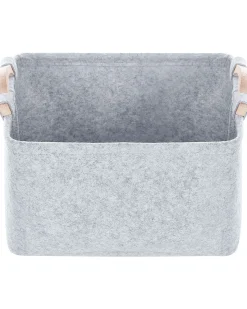 New Beliani Set di 3 cestini BAYSAI Feltro chiaro Grigio
