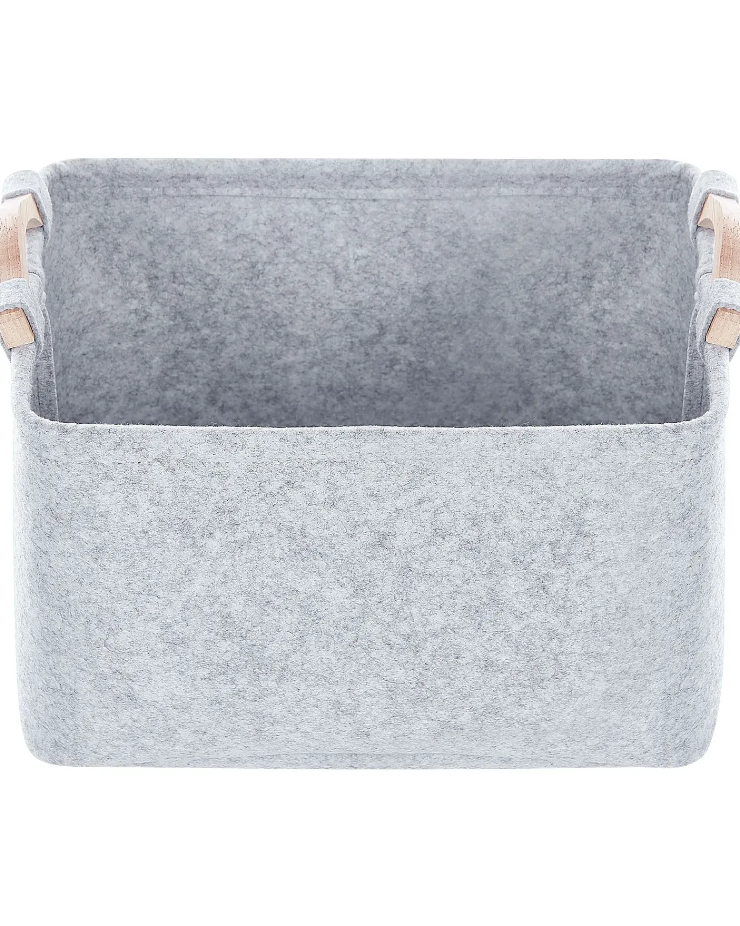 New Beliani Set di 3 cestini BAYSAI Feltro chiaro Grigio