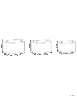 New Beliani Set di 3 cestini BAYSAI Feltro chiaro Grigio