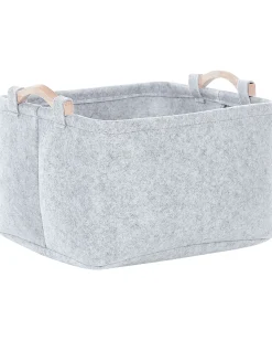 New Beliani Set di 3 cestini BAYSAI Feltro chiaro Grigio