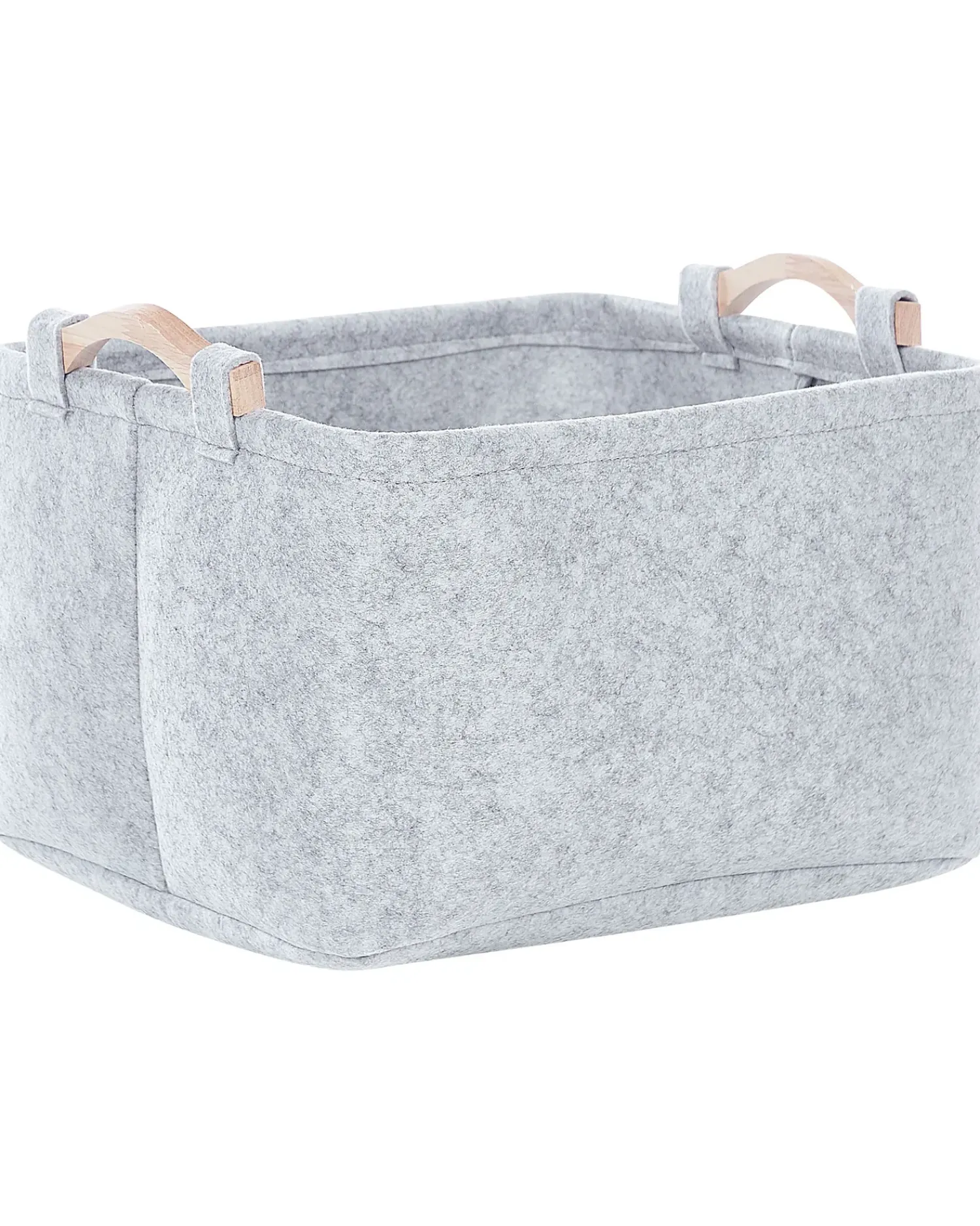 New Beliani Set di 3 cestini BAYSAI Feltro chiaro Grigio