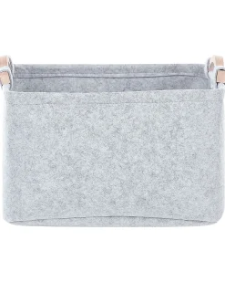 New Beliani Set di 3 cestini BAYSAI Feltro chiaro Grigio