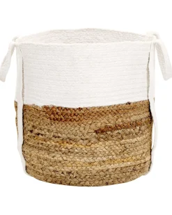 Hot Beliani Set di 2 cestini BELLPAT Iuta Naturale Bianco Beige Naturale